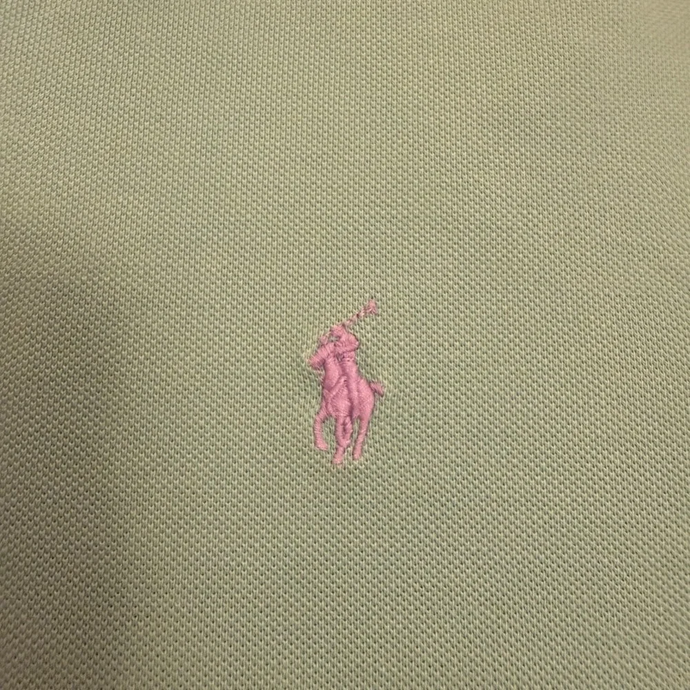 Polo Ralph Lauren Mens Custom Slim Fit Pique Polo Shirt Mint Green Pink Pony L